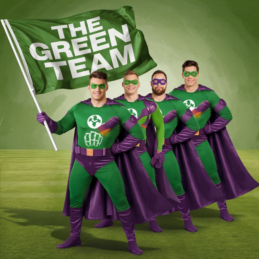 funny green team