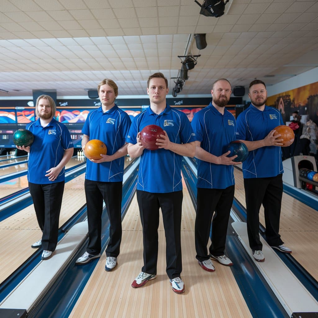 men bowling team