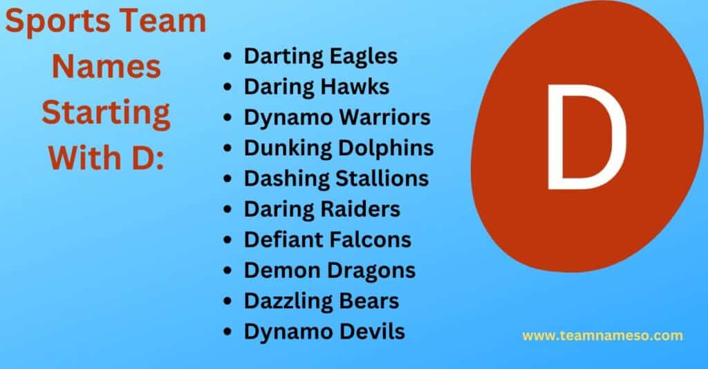 Sports Team Names Starting With D