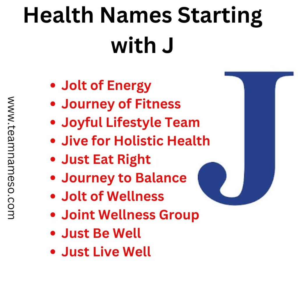 Health Names Starting with J