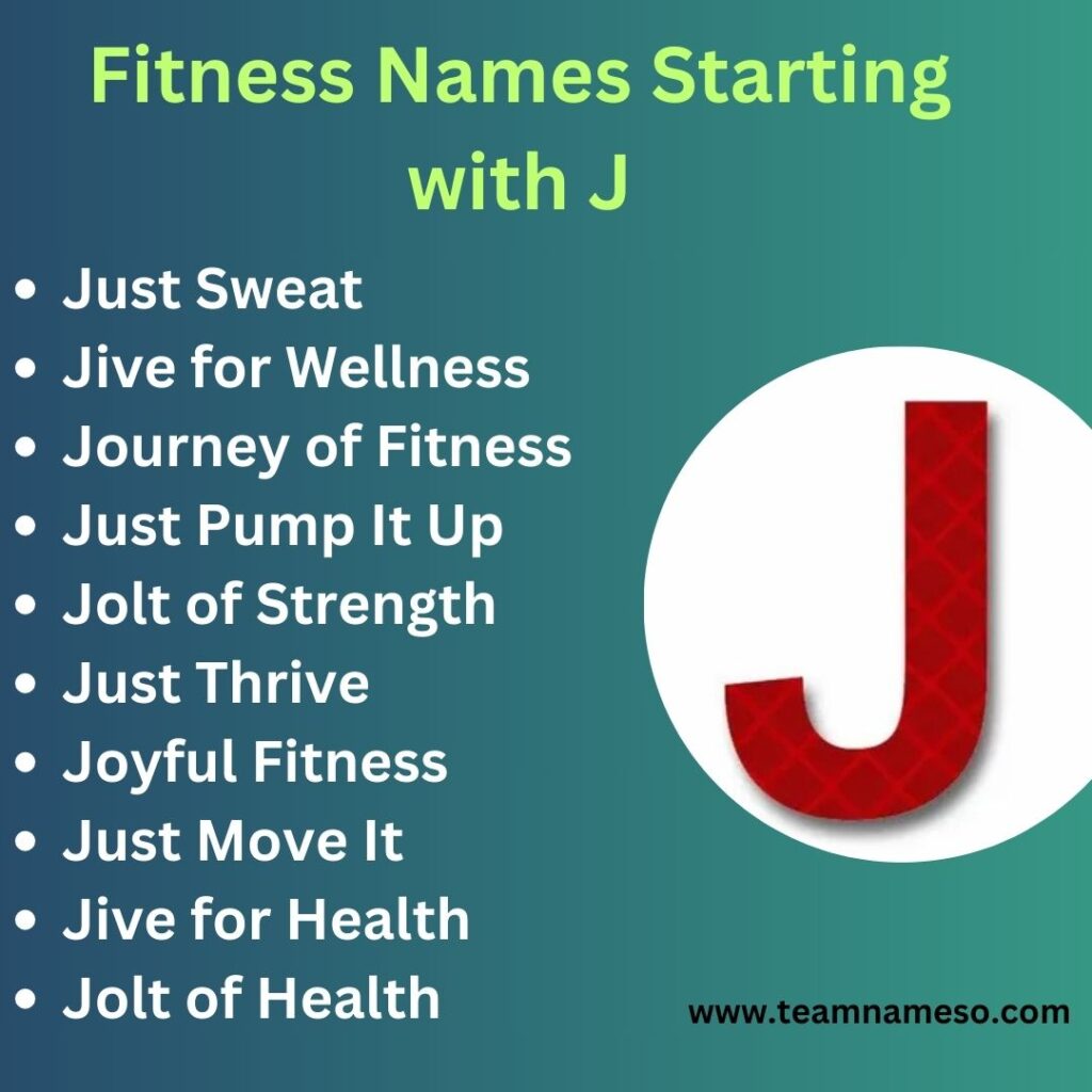 Fitness Names Starting with J