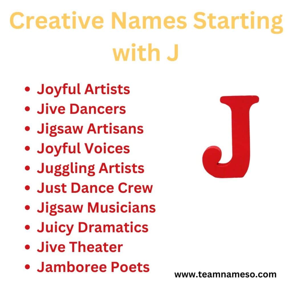 Creative Names Starting with J