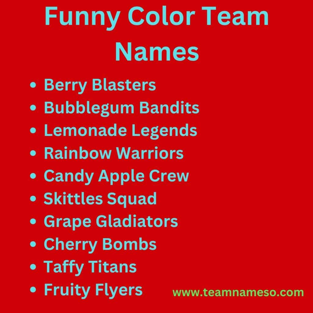 Funny Color Team Names