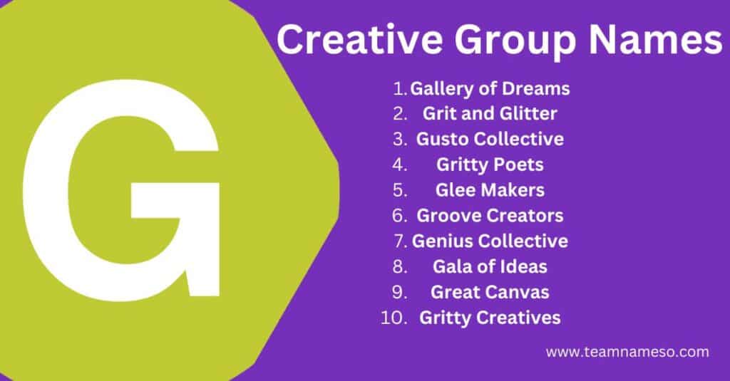 Creative Group Names starting with G