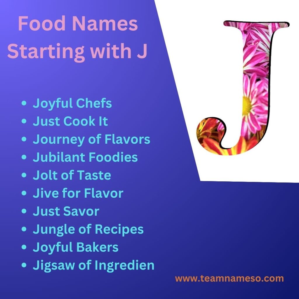 Food Names Starting with J