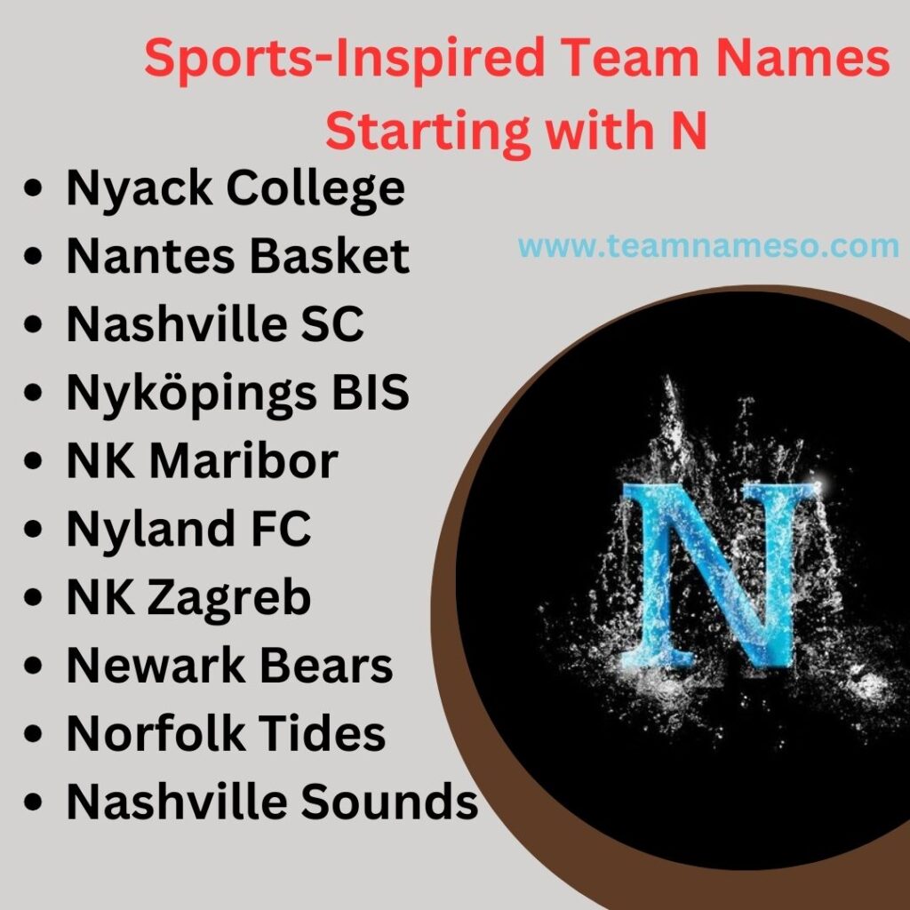 Sports-Inspired Team Names Starting with N