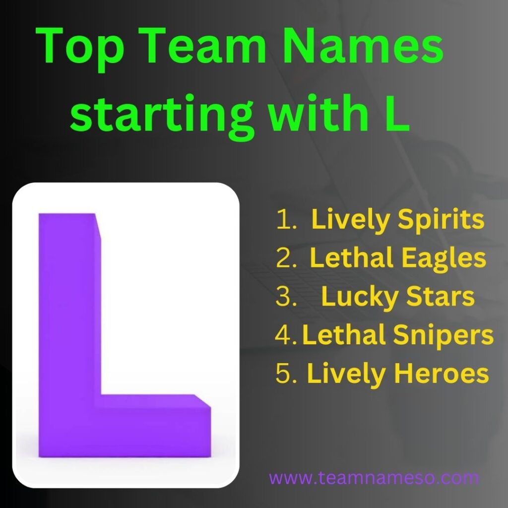 Top Team Names starting with L